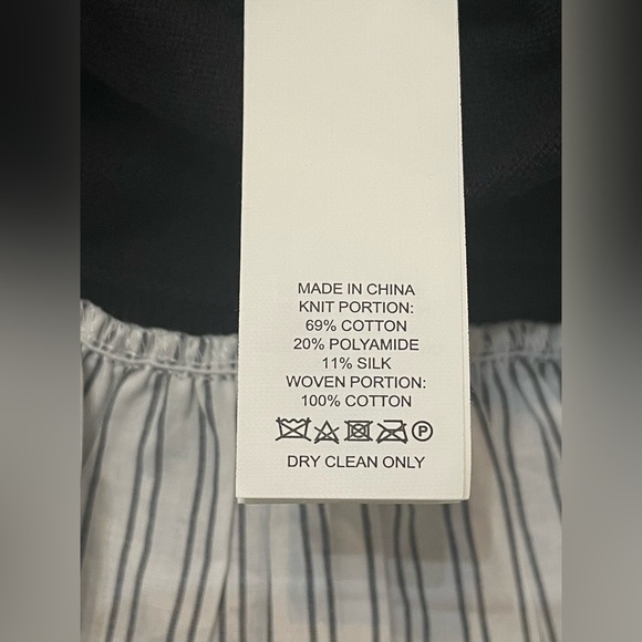 Kate spade Mixed Media‎ Stripe Hem Cotton Silk Sweater Black Size Medium - Picture 8 of 10